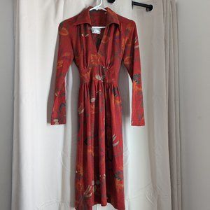 Vintage Red 3/4 Dress